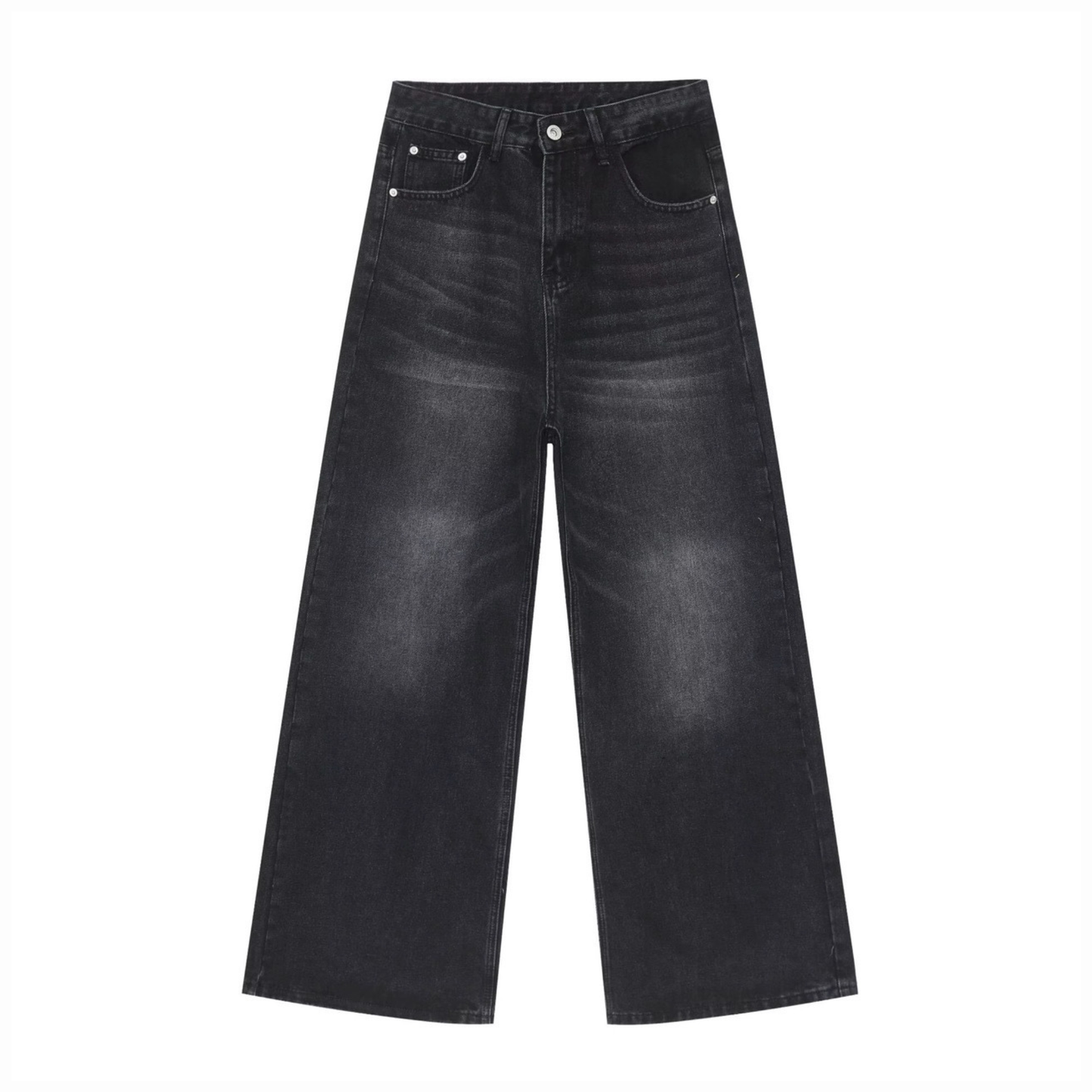 Oversized Streetwear Wide Leg Black Denim Jeans