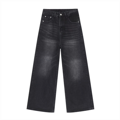 Oversized Streetwear Wide Leg Black Denim Jeans