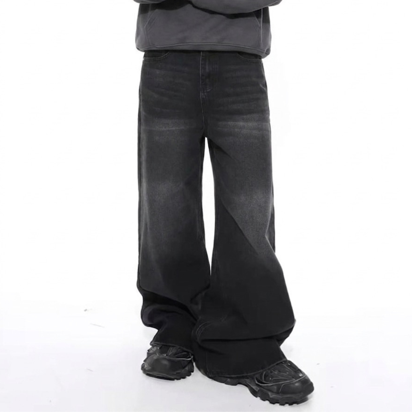 Oversized Streetwear Wide Leg Black Denim Jeans