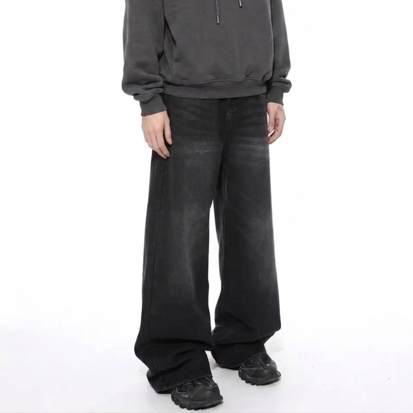 Oversized Streetwear Wide Leg Black Denim Jeans
