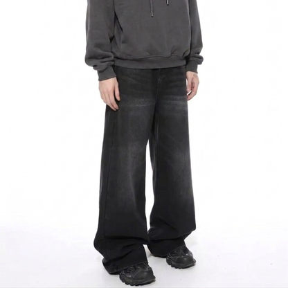 Oversized Streetwear Wide Leg Black Denim Jeans