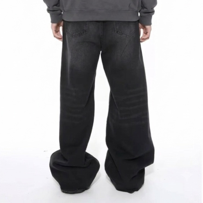 Oversized Streetwear Wide Leg Black Denim Jeans