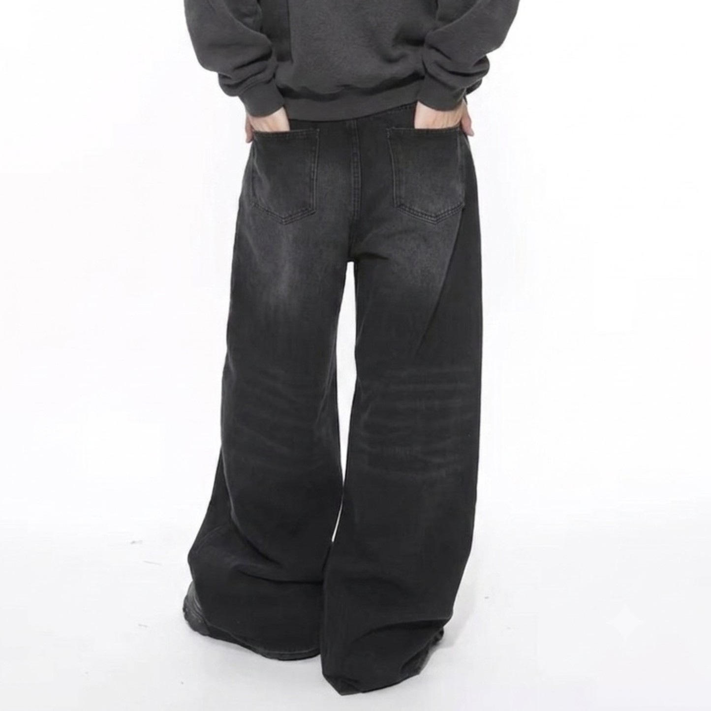Oversized Streetwear Wide Leg Black Denim Jeans